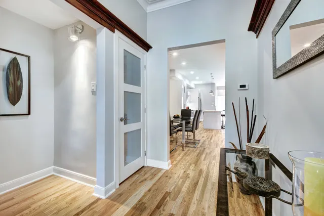 Remodeled interior hallway and kitchen